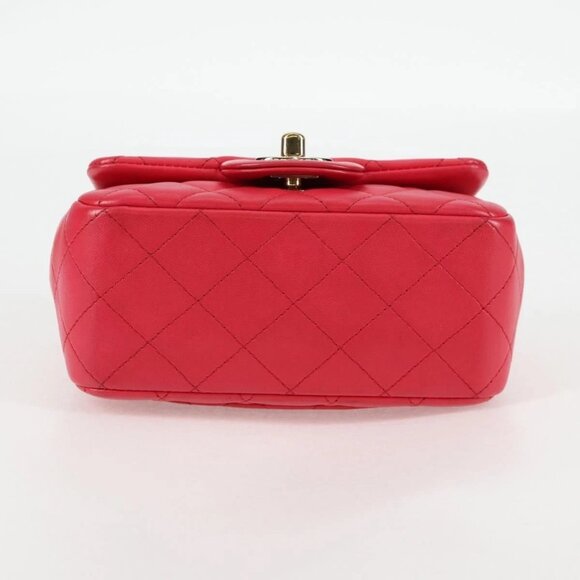 CHANEL Matelasse Chain Shoulder Bag Lamb Skin Pink Gold CC Auth 128553M - Picture 7 of 16